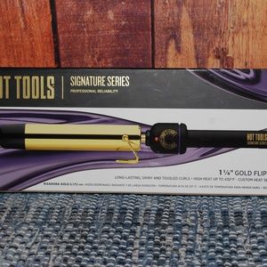 HOT TOOLS 1-1/4 IN GOLD FLIPPERLESS CURLING IRON